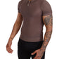 Elegant Purple Silk Polo Shirt