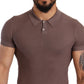 Elegant Purple Silk Polo Shirt