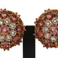 Exquisite Crystal Embellished Gold Earrings