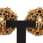 Exquisite Crystal Embellished Gold Earrings