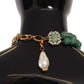 Elegant Gemstone Twisted Chain Charm Necklace