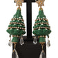 Enchanting Crystal Christmas Tree Clip-On Earrings
