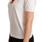Elegant White Rose Embellished Tee