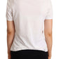 Elegant White Rose Embellished Tee
