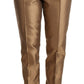 Elegant Tapered Silk Trousers in Gold