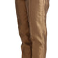 Elegant Tapered Silk Trousers in Gold