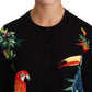 Elegant Embroidered Wool-Silk Cardigan