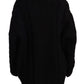 Elegant Black Virgin Wool Cashmere Cardigan