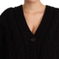 Elegant Black Virgin Wool Cashmere Cardigan