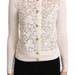 Elegant Floral Lace Silk-Blend Cardigan