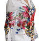 Elegant Floral Silk Pajama Lounge Shirt