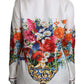 Elegant Floral Silk Pajama Lounge Shirt