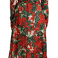 Elegant Floral V-Neck Silk Midi Dress