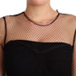 Elegant Black Tulle Midi A-Line Dress