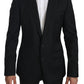 Elegant Black Martini Single Breasted Blazer