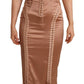Elegant Nude Corset Midi Dress