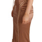Elegant Nude Corset Midi Dress