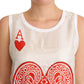 Elegant Sleeveless Ace of Hearts Tank Top