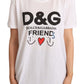 Sequined Logo Print Cotton Tee
