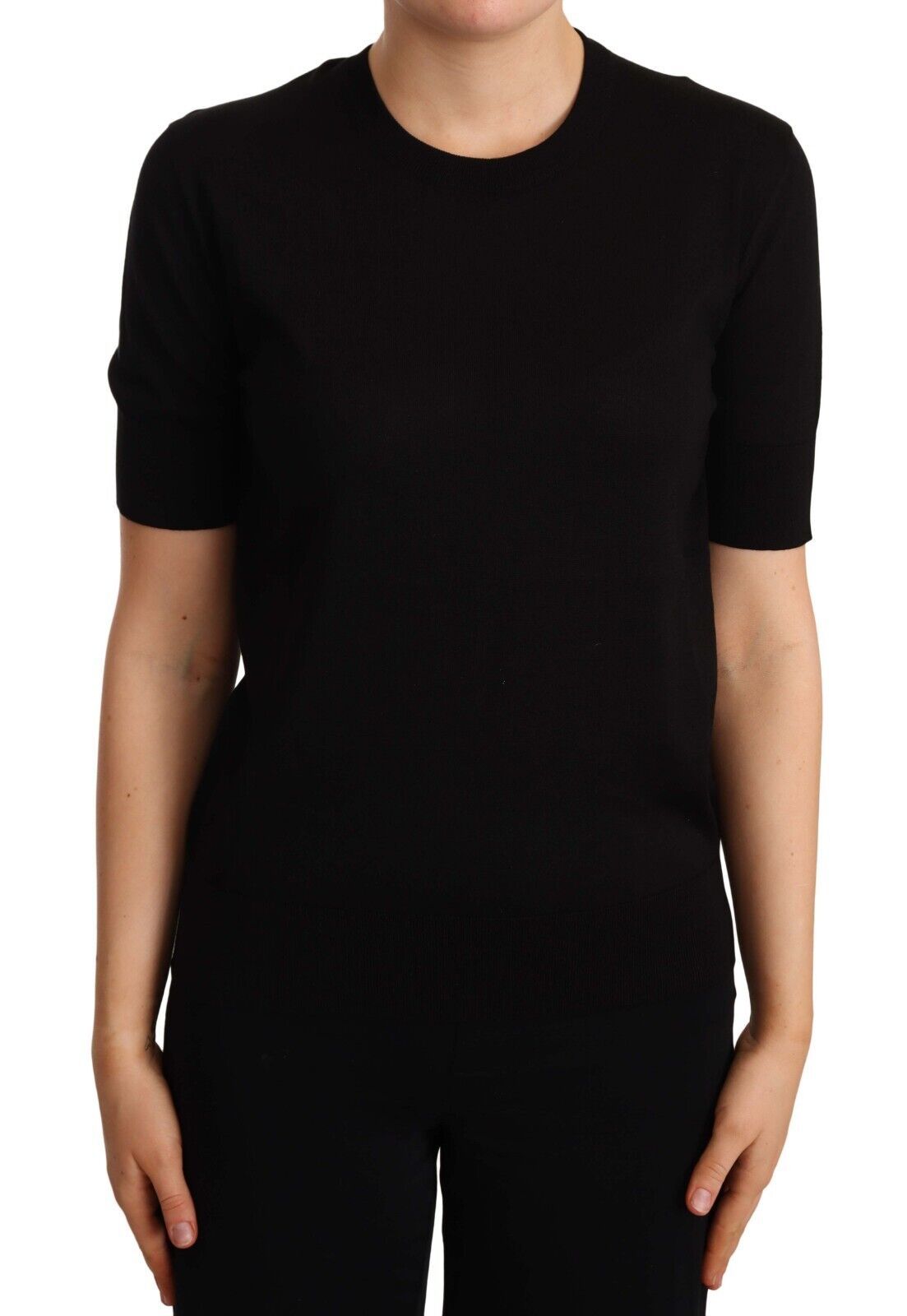 Elegant Silk Round Neck Tee