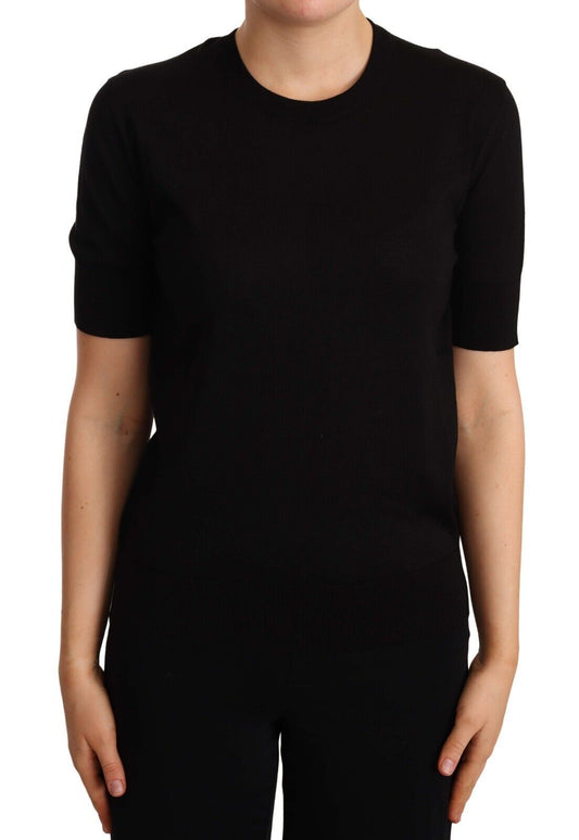 Elegant Silk Round Neck Tee