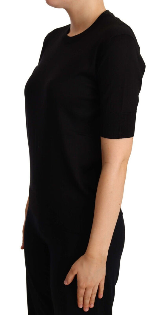 Elegant Silk Round Neck Tee