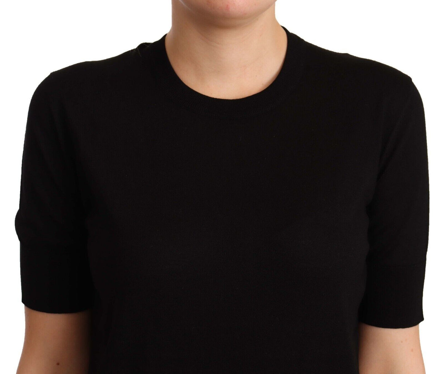 Elegant Silk Round Neck Tee
