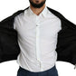 Elegant Black Leather Bomber Jacket
