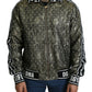 Multicolor Brocade Crystal Bomber Jacket