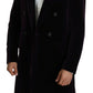 Elegant Velvet Double-Breasted Coat