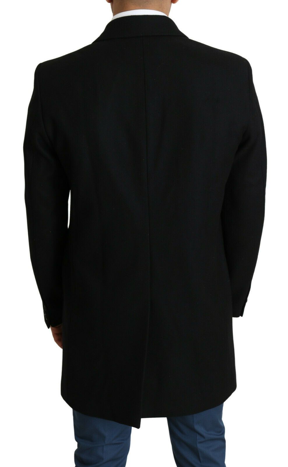 Elegant Single-Breasted Wool Long Coat
