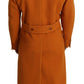 Elegant Orange Wool Trench Coat