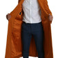 Elegant Orange Wool Trench Coat