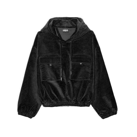 Black Cotton Women Sweatshirt