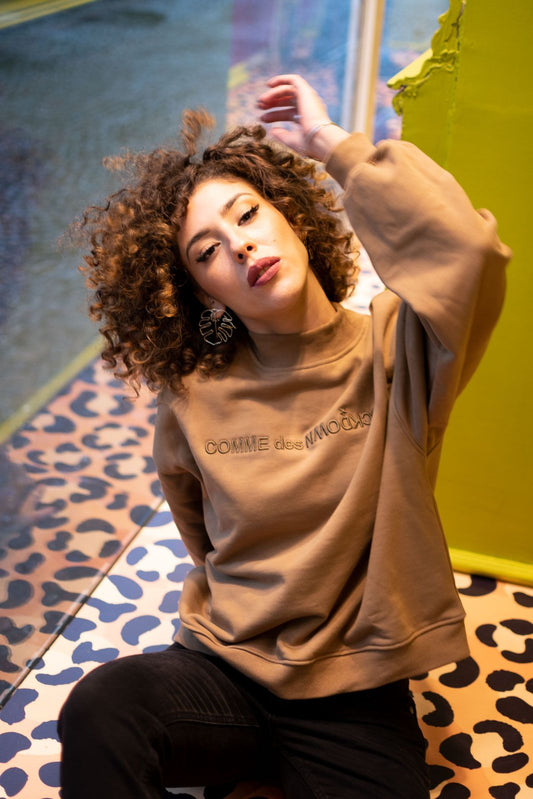 Brown Cotton Women Sweater