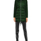 Elegant Green Down Jacket with Fur-Trimmed Hood