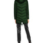 Elegant Green Down Jacket with Fur-Trimmed Hood