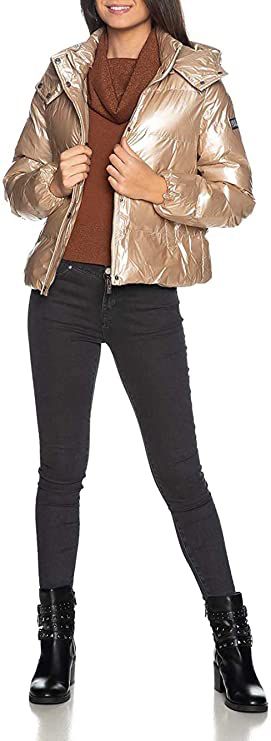 Beige Nylon Women Jacket