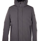 Chic Dark Gray Hooded Technical Jacket