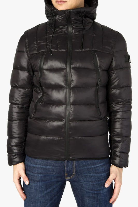 Black Polyester Men Jacket