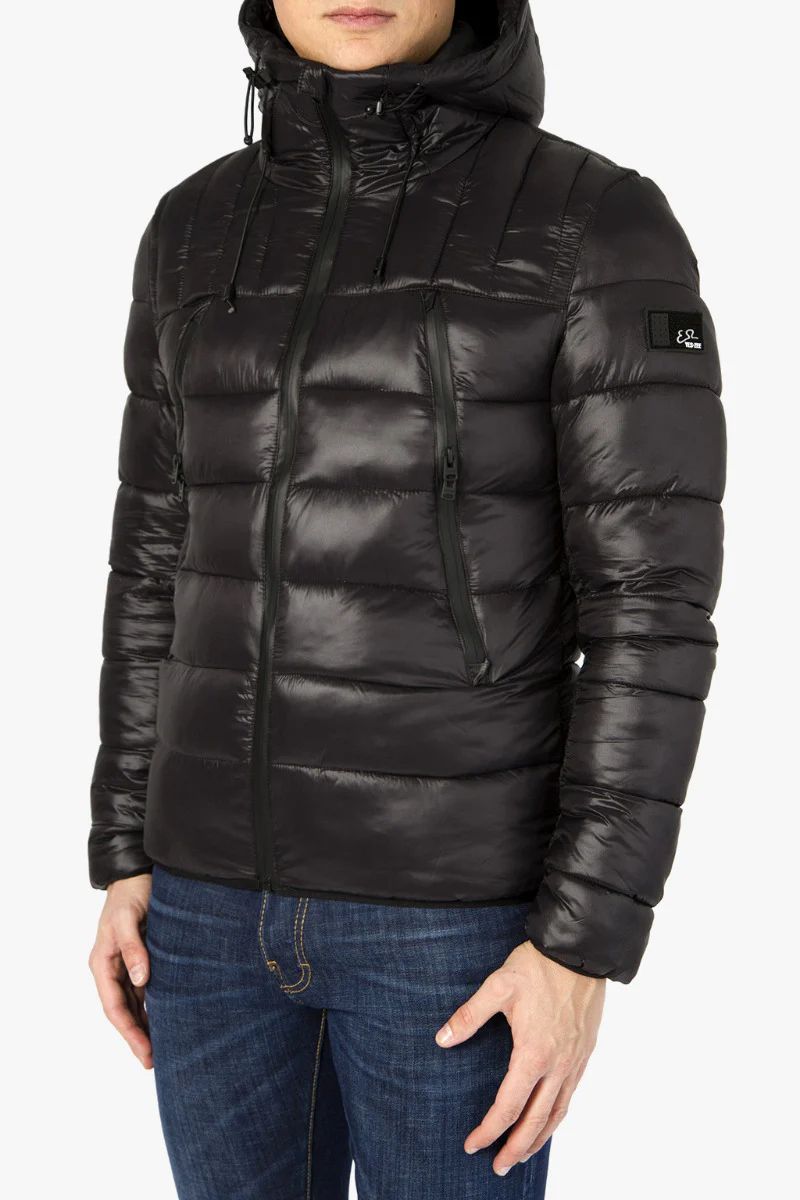 Black Polyester Men Jacket