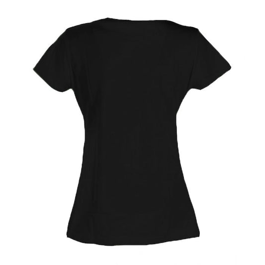 Black Cotton Women T-Shirt