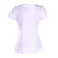 Chic White Cotton Tee with Brass Detailing