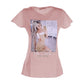 Chic Printed Cotton Tee with Brass Accent