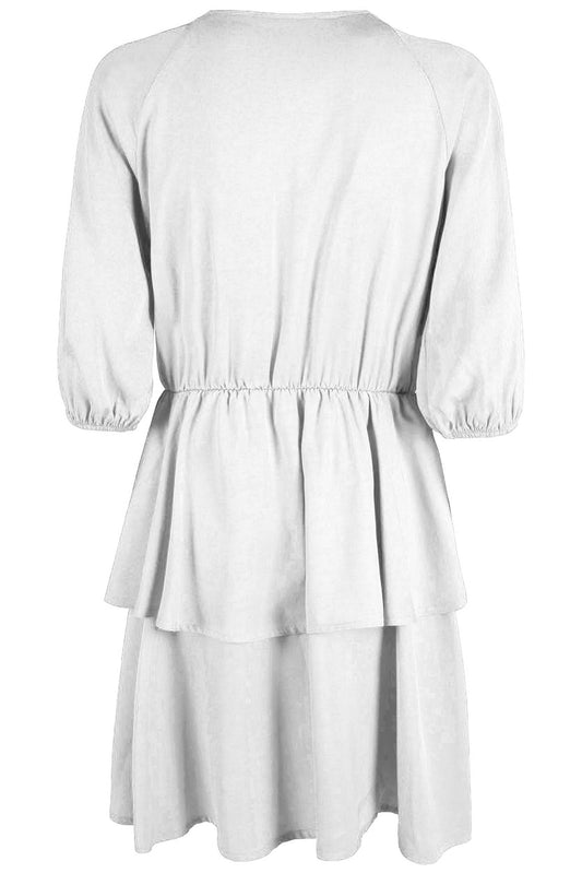 Chic White Lyocell Blend Dress
