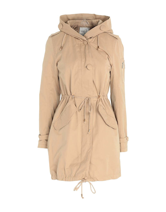 Beige Cotton Women Coat