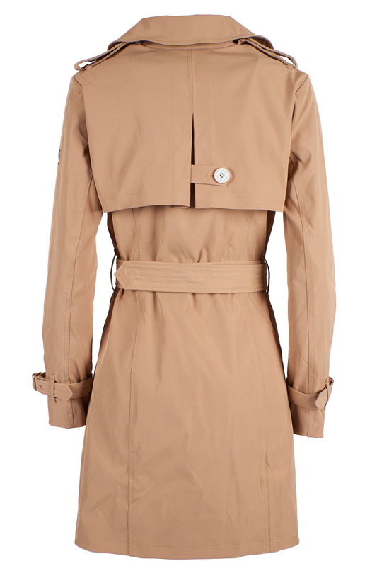 Beige Polyester Women Coat