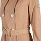 Beige Polyester Women Coat