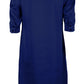Elegant Dark Blue Dress with Signature Logo