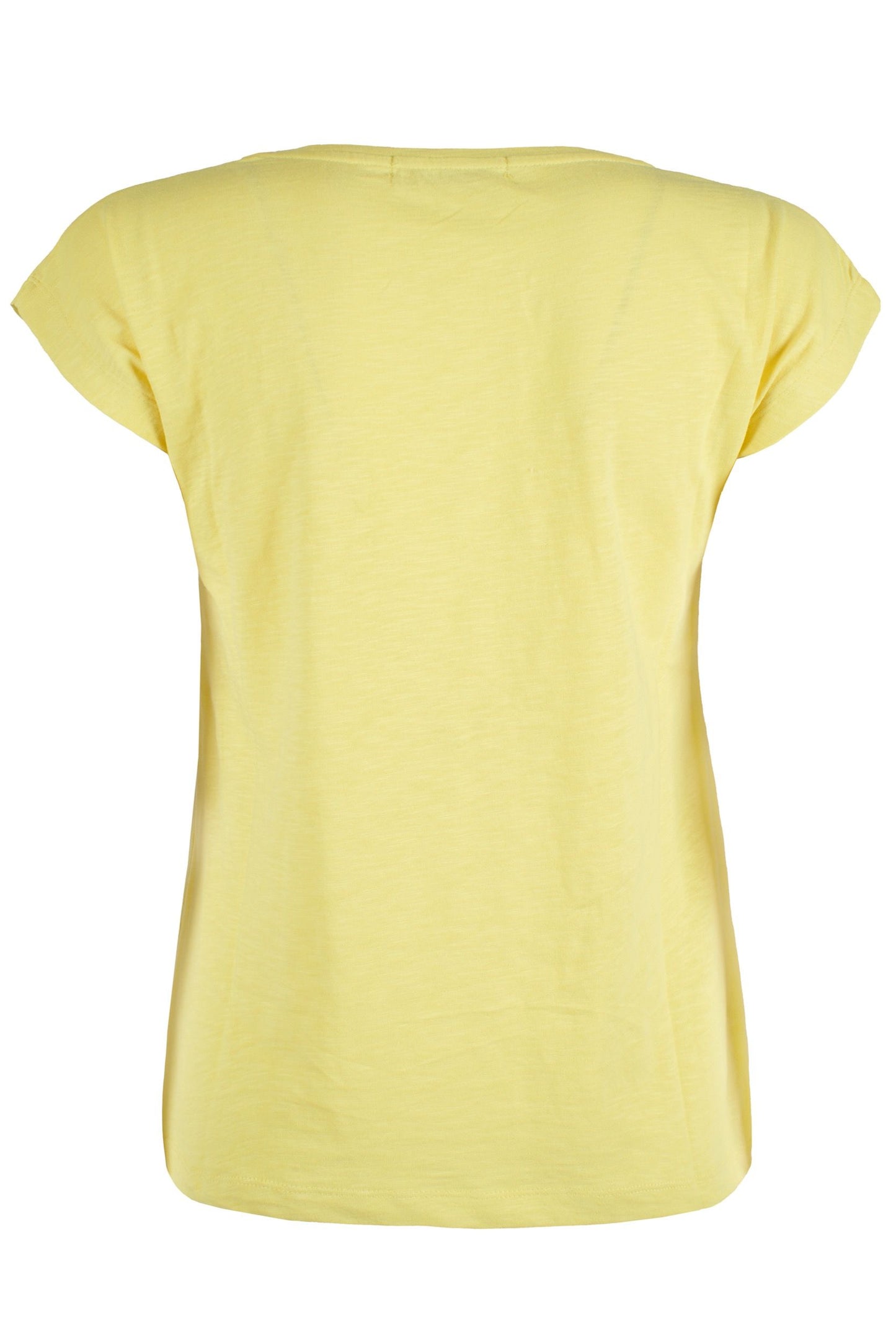 Yellow Cotton Women T-Shirt
